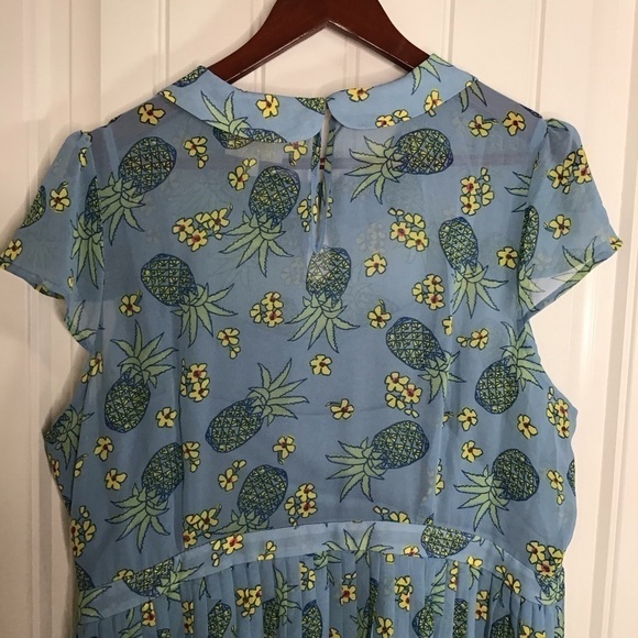MODCLOTH Expansive Interests A-Line Pineapple Dress. - Picture 7 of 13